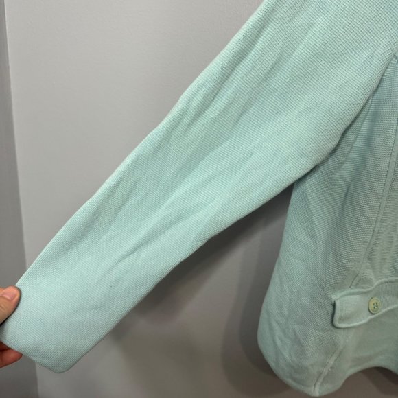 TALBOTS light blue sweater knit jacket size XLP - Picture 5 of 5